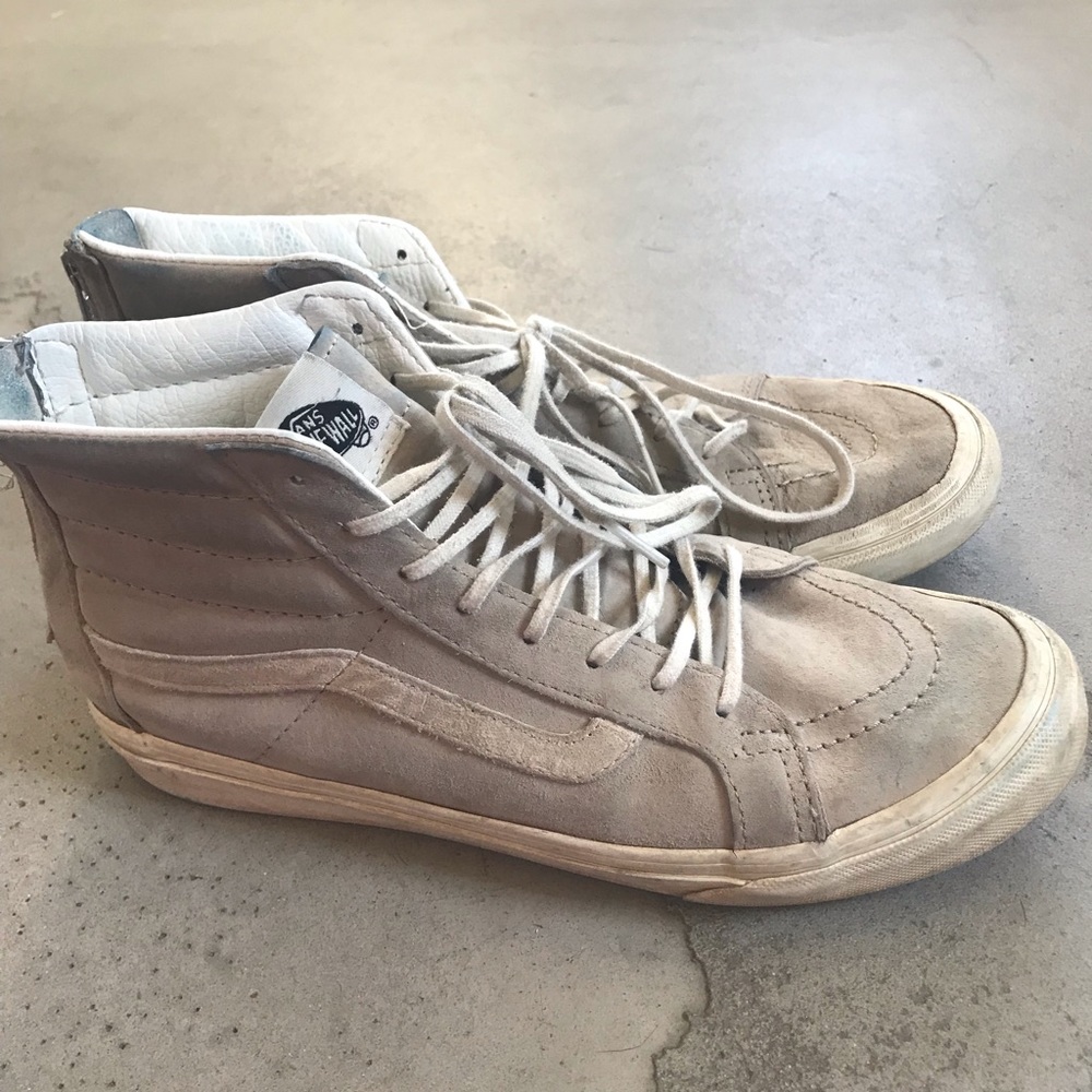 Vans sk8 hi slim zip suede 8.5